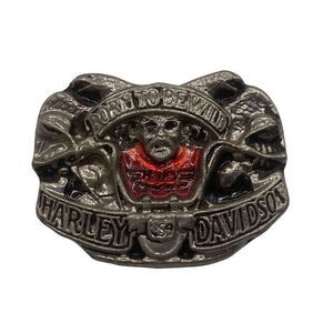 Vintage 1991 Harley Davidson Born To Be Wild Pirate Biker USA Pin Badge Vest